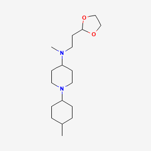 molecular formula C18H34N2O2 B7659848 N-[2-(1,3-dioxolan-2-yl)ethyl]-N-methyl-1-(4-methylcyclohexyl)piperidin-4-amine 