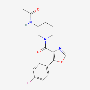 molecular formula C17H18FN3O3 B7659859 N-[1-[5-(4-fluorophenyl)-1,3-oxazole-4-carbonyl]piperidin-3-yl]acetamide 