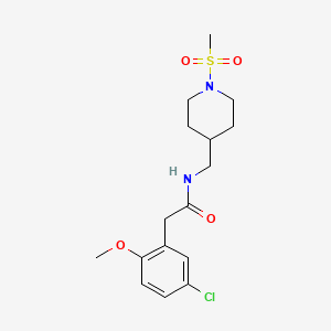 2-(5-chloro-2-methoxyphenyl)-N-[(1-methylsulfonylpiperidin-4-yl)methyl]acetamide