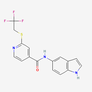 N-(1H-indol-5-yl)-2-(2,2,2-trifluoroethylsulfanyl)pyridine-4-carboxamide