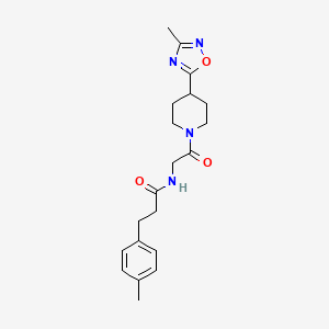 N-[2-[4-(3-methyl-1,2,4-oxadiazol-5-yl)piperidin-1-yl]-2-oxoethyl]-3-(4-methylphenyl)propanamide