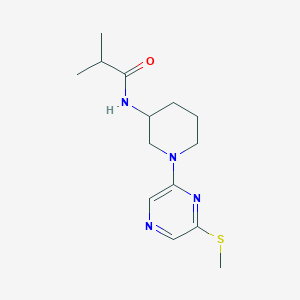 molecular formula C14H22N4OS B7659917 2-methyl-N-[1-(6-methylsulfanylpyrazin-2-yl)piperidin-3-yl]propanamide 