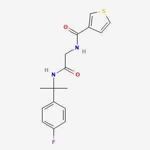 N-[2-[2-(4-fluorophenyl)propan-2-ylamino]-2-oxoethyl]thiophene-3-carboxamide