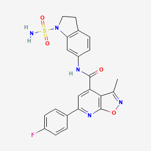 6-(4-fluorophenyl)-3-methyl-N-(1-sulfamoyl-2,3-dihydroindol-6-yl)-[1,2]oxazolo[5,4-b]pyridine-4-carboxamide