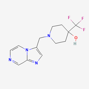 molecular formula C13H15F3N4O B7659984 1-(Imidazo[1,2-a]pyrazin-3-ylmethyl)-4-(trifluoromethyl)piperidin-4-ol 