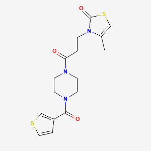 4-Methyl-3-[3-oxo-3-[4-(thiophene-3-carbonyl)piperazin-1-yl]propyl]-1,3-thiazol-2-one