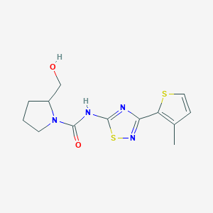 2-(hydroxymethyl)-N-[3-(3-methylthiophen-2-yl)-1,2,4-thiadiazol-5-yl]pyrrolidine-1-carboxamide