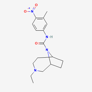 3-ethyl-N-(3-methyl-4-nitrophenyl)-3,9-diazabicyclo[4.2.1]nonane-9-carboxamide