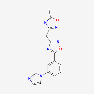 3-[[5-(3-Imidazol-1-ylphenyl)-1,2,4-oxadiazol-3-yl]methyl]-5-methyl-1,2,4-oxadiazole