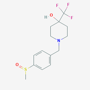 molecular formula C14H18F3NO2S B7660012 1-[(4-Methylsulfinylphenyl)methyl]-4-(trifluoromethyl)piperidin-4-ol 