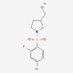 [1-(4-Bromo-2-fluorophenyl)sulfonylpyrrolidin-3-yl]methanol