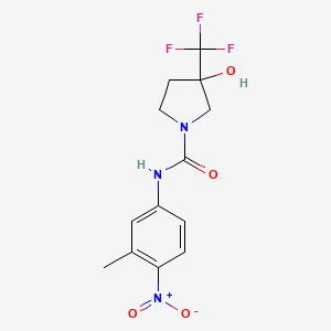 3-hydroxy-N-(3-methyl-4-nitrophenyl)-3-(trifluoromethyl)pyrrolidine-1-carboxamide