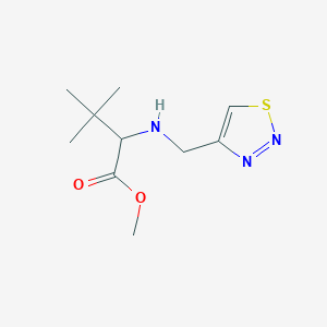 molecular formula C10H17N3O2S B7660052 Methyl 3,3-dimethyl-2-(thiadiazol-4-ylmethylamino)butanoate 