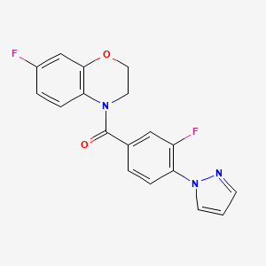 (7-Fluoro-2,3-dihydro-1,4-benzoxazin-4-yl)-(3-fluoro-4-pyrazol-1-ylphenyl)methanone