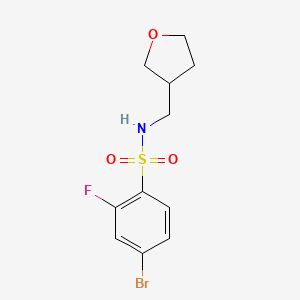 4-bromo-2-fluoro-N-(oxolan-3-ylmethyl)benzenesulfonamide