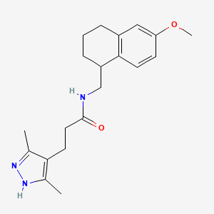 3-(3,5-dimethyl-1H-pyrazol-4-yl)-N-[(6-methoxy-1,2,3,4-tetrahydronaphthalen-1-yl)methyl]propanamide