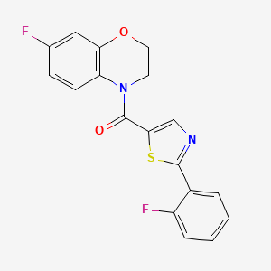 (7-Fluoro-2,3-dihydro-1,4-benzoxazin-4-yl)-[2-(2-fluorophenyl)-1,3-thiazol-5-yl]methanone