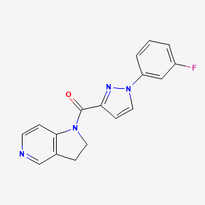 2,3-Dihydropyrrolo[3,2-c]pyridin-1-yl-[1-(3-fluorophenyl)pyrazol-3-yl]methanone