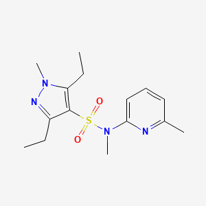 3,5-diethyl-N,1-dimethyl-N-(6-methylpyridin-2-yl)pyrazole-4-sulfonamide