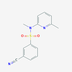 molecular formula C14H13N3O2S B7660181 3-cyano-N-methyl-N-(6-methylpyridin-2-yl)benzenesulfonamide 