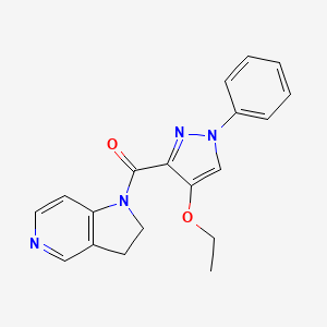 molecular formula C19H18N4O2 B7660183 2,3-Dihydropyrrolo[3,2-c]pyridin-1-yl-(4-ethoxy-1-phenylpyrazol-3-yl)methanone 