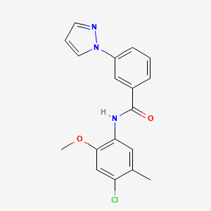 N-(4-chloro-2-methoxy-5-methylphenyl)-3-pyrazol-1-ylbenzamide