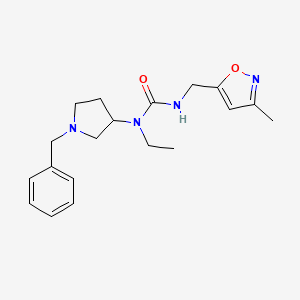 molecular formula C19H26N4O2 B7660201 1-(1-Benzylpyrrolidin-3-yl)-1-ethyl-3-[(3-methyl-1,2-oxazol-5-yl)methyl]urea 