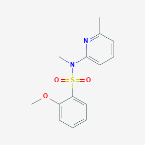 molecular formula C14H16N2O3S B7660215 2-methoxy-N-methyl-N-(6-methylpyridin-2-yl)benzenesulfonamide 