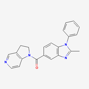 molecular formula C22H18N4O B7660223 2,3-Dihydropyrrolo[3,2-c]pyridin-1-yl-(2-methyl-1-phenylbenzimidazol-5-yl)methanone 