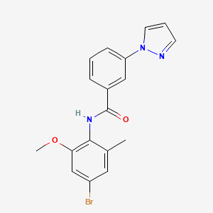 N-(4-bromo-2-methoxy-6-methylphenyl)-3-pyrazol-1-ylbenzamide