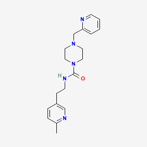 molecular formula C19H25N5O B7660241 N-[2-(6-methylpyridin-3-yl)ethyl]-4-(pyridin-2-ylmethyl)piperazine-1-carboxamide 