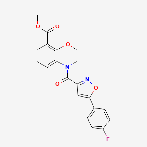 Methyl 4-[5-(4-fluorophenyl)-1,2-oxazole-3-carbonyl]-2,3-dihydro-1,4-benzoxazine-8-carboxylate