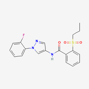 N-[1-(2-fluorophenyl)pyrazol-4-yl]-2-propylsulfonylbenzamide