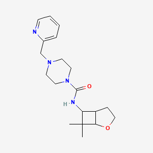 molecular formula C19H28N4O2 B7660271 N-(7,7-dimethyl-2-oxabicyclo[3.2.0]heptan-6-yl)-4-(pyridin-2-ylmethyl)piperazine-1-carboxamide 