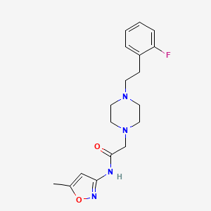 molecular formula C18H23FN4O2 B7660290 2-[4-[2-(2-fluorophenyl)ethyl]piperazin-1-yl]-N-(5-methyl-1,2-oxazol-3-yl)acetamide 