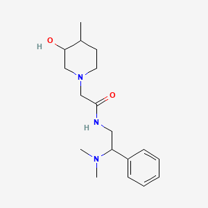 molecular formula C18H29N3O2 B7660292 N-[2-(dimethylamino)-2-phenylethyl]-2-(3-hydroxy-4-methylpiperidin-1-yl)acetamide 