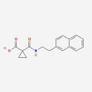 molecular formula C17H17NO3 B7660298 1-(2-Naphthalen-2-ylethylcarbamoyl)cyclopropane-1-carboxylic acid 