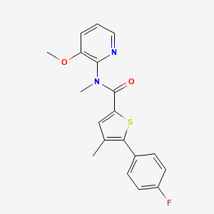 molecular formula C19H17FN2O2S B7660338 5-(4-fluorophenyl)-N-(3-methoxypyridin-2-yl)-N,4-dimethylthiophene-2-carboxamide 