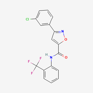 3-(3-chlorophenyl)-N-[2-(trifluoromethyl)phenyl]-1,2-oxazole-5-carboxamide