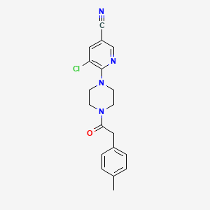 5-Chloro-6-[4-[2-(4-methylphenyl)acetyl]piperazin-1-yl]pyridine-3-carbonitrile