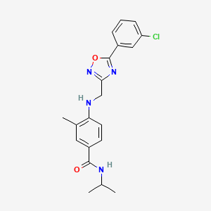 4-[[5-(3-chlorophenyl)-1,2,4-oxadiazol-3-yl]methylamino]-3-methyl-N-propan-2-ylbenzamide