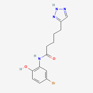 molecular formula C13H15BrN4O2 B7660379 N-(5-bromo-2-hydroxyphenyl)-5-(2H-triazol-4-yl)pentanamide 