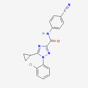 molecular formula C19H14ClN5O B7660398 1-(2-chlorophenyl)-N-(4-cyanophenyl)-5-cyclopropyl-1,2,4-triazole-3-carboxamide 