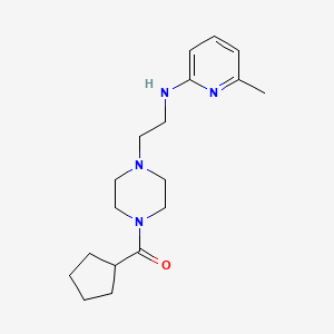 molecular formula C18H28N4O B7660412 Cyclopentyl-[4-[2-[(6-methylpyridin-2-yl)amino]ethyl]piperazin-1-yl]methanone 