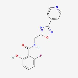 molecular formula C15H11FN4O3 B7660434 2-fluoro-6-hydroxy-N-[(3-pyridin-4-yl-1,2,4-oxadiazol-5-yl)methyl]benzamide 