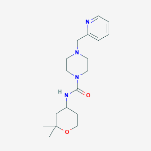 molecular formula C18H28N4O2 B7660448 N-(2,2-dimethyloxan-4-yl)-4-(pyridin-2-ylmethyl)piperazine-1-carboxamide 