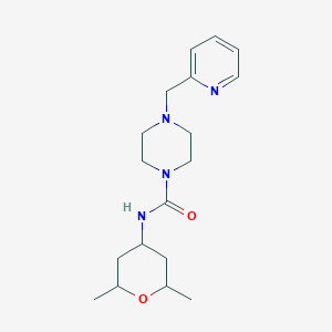 molecular formula C18H28N4O2 B7660481 N-(2,6-dimethyloxan-4-yl)-4-(pyridin-2-ylmethyl)piperazine-1-carboxamide 