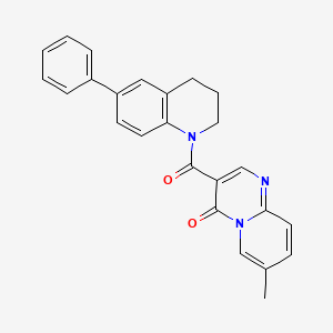 molecular formula C25H21N3O2 B7660493 7-methyl-3-(6-phenyl-3,4-dihydro-2H-quinoline-1-carbonyl)pyrido[1,2-a]pyrimidin-4-one 