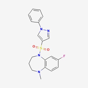 7-fluoro-1-methyl-5-(1-phenylpyrazol-4-yl)sulfonyl-3,4-dihydro-2H-1,5-benzodiazepine