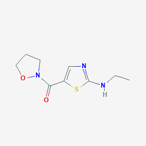 molecular formula C9H13N3O2S B7660505 [2-(Ethylamino)-1,3-thiazol-5-yl]-(1,2-oxazolidin-2-yl)methanone 